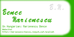 bence marienescu business card